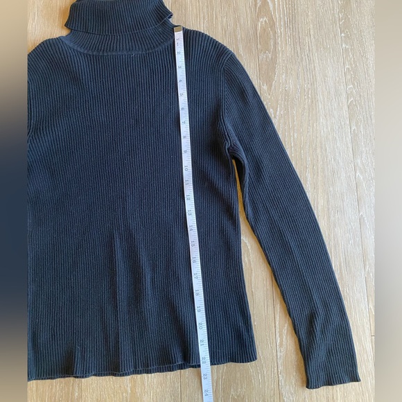 Faded Glory Black Turtleneck Ribbed Sweater - Picture 9 of 10
